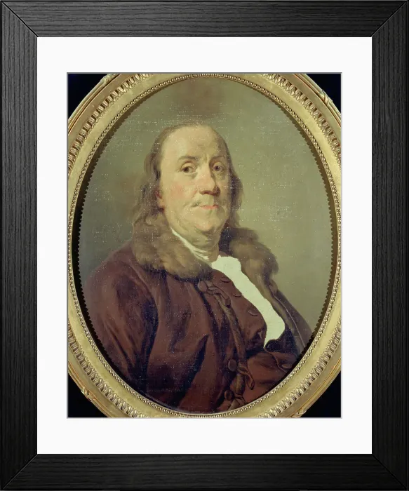 Framed Print : Benjamin Franklin (1706-1790), c1779. Creator: Joseph Siffred Duplessis Framed Print : Benjamin Franklin (1706-1790), c1779. Creator: Joseph Siffred Duplessis