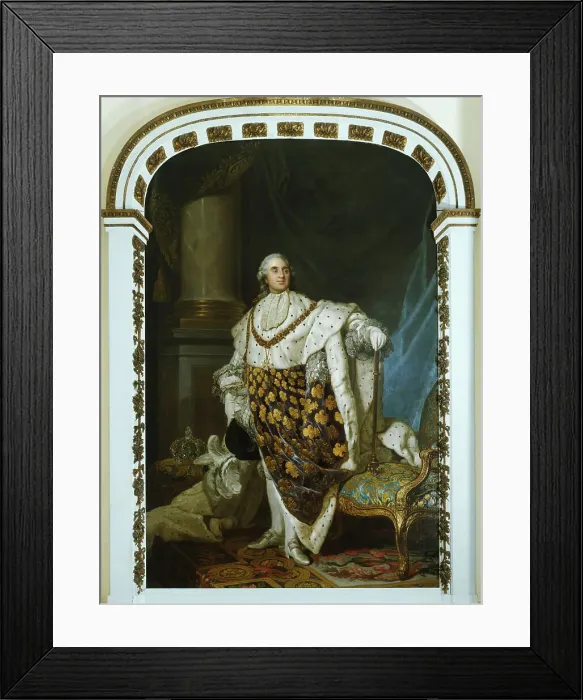 Framed Print : Louis XVI in coronation costume, c1777. Creator: Joseph Siffred Duplessis Framed Print : Louis XVI in coronation costume, c1777. Creator: Joseph Siffred Duplessis