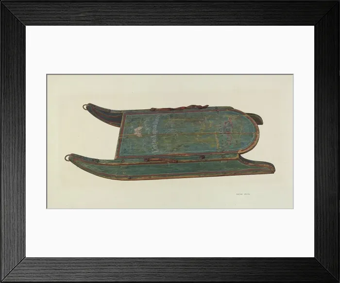 Framed Print : Sled, c. 1940. Creator: Wayne White Framed Print : Sled, c. 1940. Creator: Wayne White