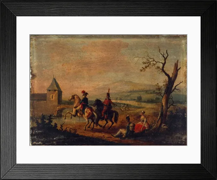 Framed Print : Soldiers in a landscape, between 1751 and 1800. Creator: Michel Duplessis Framed Print : Soldiers in a landscape, between 1751 and 1800. Creator: Michel Duplessis