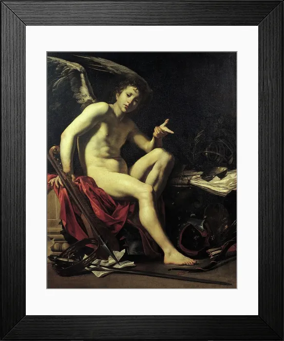Framed Print : Amor Victorious, 1624. Creator: Riminaldi, Orazio (1593-1630) Framed Print : Amor Victorious, 1624. Creator: Riminaldi, Orazio (1593-1630)