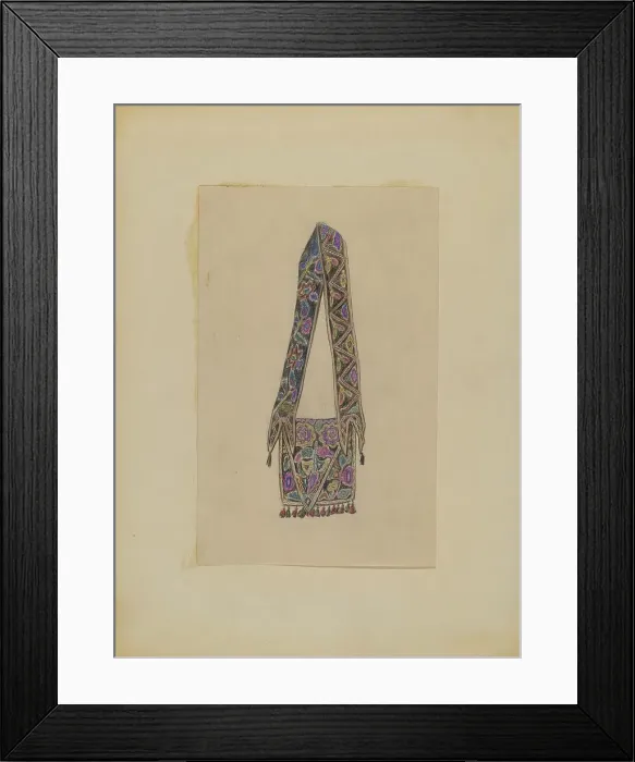 Framed Print : Man's Shoulder Pouch, 1935 / 1942. Creator: Melita Hofmann Framed Print : Man's Shoulder Pouch, 1935 / 1942. Creator: Melita Hofmann