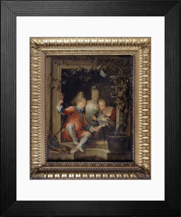 Framed Print : Love in love, between 1695 and 1778. Creator: Franois Eisen Framed Print : Love in love, between 1695 and 1778. Creator: Franois Eisen