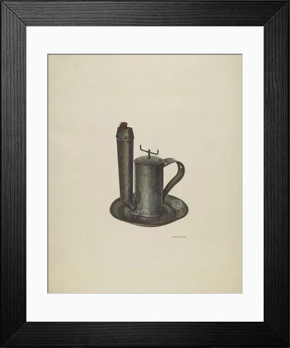 Framed Print : Lard Lamp, c. 1940. Creator: Wayne White Framed Print : Lard Lamp, c. 1940. Creator: Wayne White
