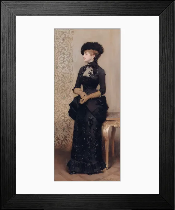 Framed Print : Woman with gloves, called La Parisienne, c1883. Creator: Charles Giron Framed Print : Woman with gloves, called La Parisienne, c1883. Creator: Charles Giron