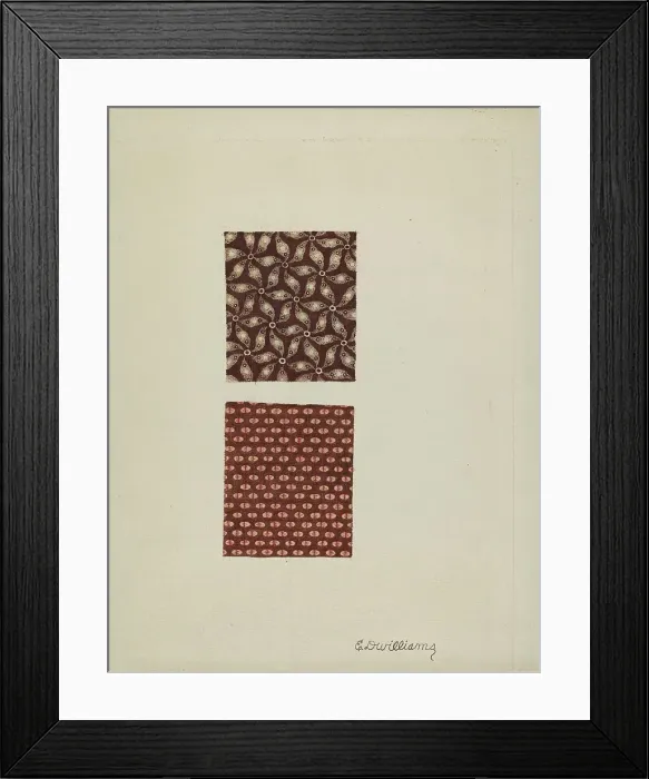 Framed Print : Printed Cotton Swatches, 1935 / 1942. Creator: Edward D. Williams Framed Print : Printed Cotton Swatches, 1935 / 1942. Creator: Edward D. Williams