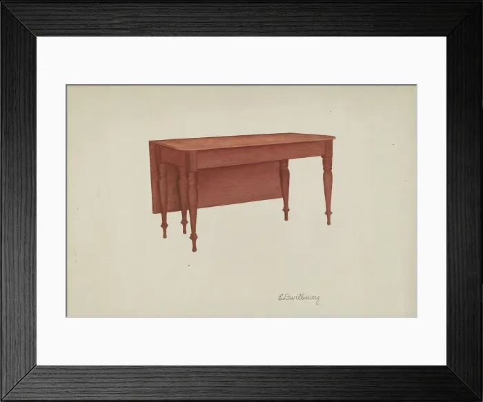 Framed Print : Table (Dining?), 1935 / 1942. Creator: Edward D. Williams Framed Print : Table (Dining?), 1935 / 1942. Creator: Edward D. Williams