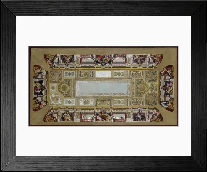 Framed Print : Sketch for the vault of the Palais Rose staircase, 1896, 1896. Creator: Hector d Espouy Framed Print : Sketch for the vault of the Palais Rose staircase, 1896, 1896. Creator: Hector d Espouy