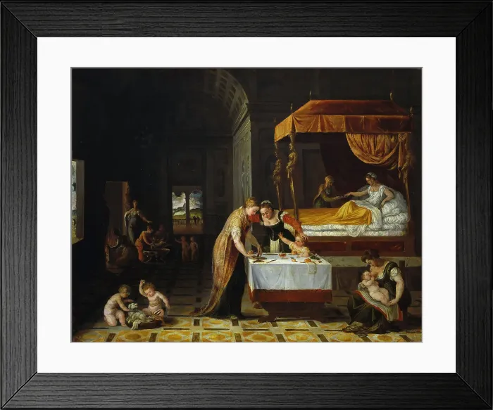 Framed Print : A Birth, Mid of 16th cen. Creator: Sustris, Lambert (1515 / 20-after 1591) Framed Print : A Birth, Mid of 16th cen. Creator: Sustris, Lambert (1515 / 20-after 1591)