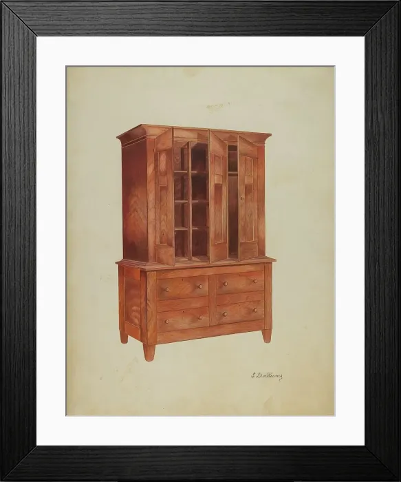 Framed Print : Shaker Cabinet, c. 1941. Creator: Edward D. Williams Framed Print : Shaker Cabinet, c. 1941. Creator: Edward D. Williams