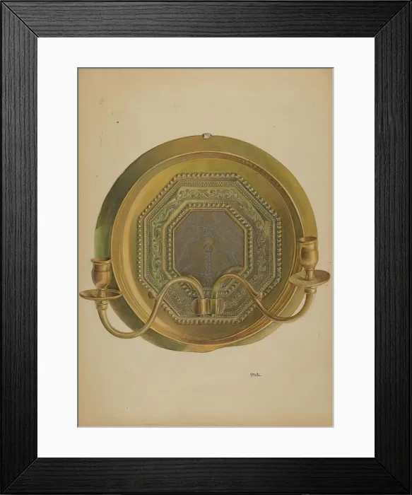 Framed Print : Sconce, c. 1937. Creator: Edward D. Williams Framed Print : Sconce, c. 1937. Creator: Edward D. Williams