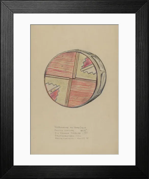 Framed Print : Tambourine or Hand Drum, 1935 / 1942. Creator: Melita Hofmann Framed Print : Tambourine or Hand Drum, 1935 / 1942. Creator: Melita Hofmann