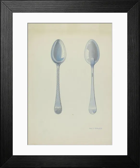 Framed Print : Silver Tablespoon, c. 1937. Creator: David P. Willoughby Framed Print : Silver Tablespoon, c. 1937. Creator: David P. Willoughby