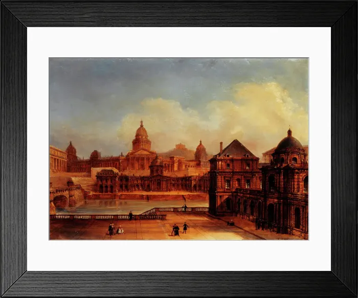 Framed Print : Composite view of Parisian landmarks, c1836. Creator: Domenico Ferri Framed Print : Composite view of Parisian landmarks, c1836. Creator: Domenico Ferri