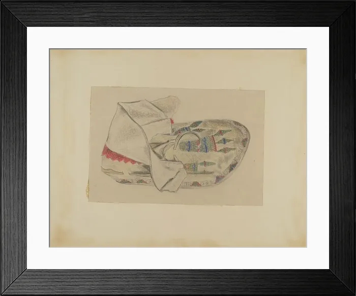 Framed Print : Beaded Moccasin, 1935 / 1942. Creator: Melita Hofmann Framed Print : Beaded Moccasin, 1935 / 1942. Creator: Melita Hofmann