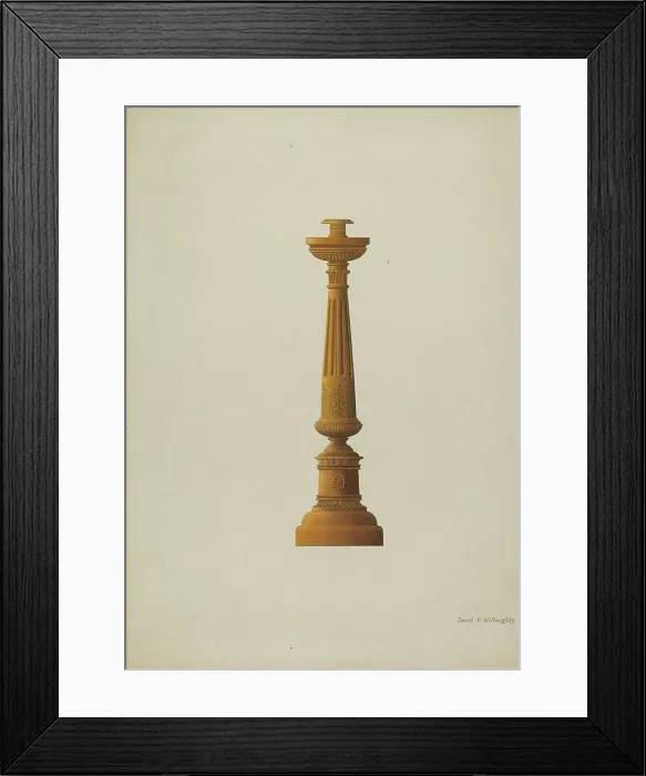 Framed Print : Wooden Candlestick, c. 1937. Creator: David P. Willoughby Framed Print : Wooden Candlestick, c. 1937. Creator: David P. Willoughby