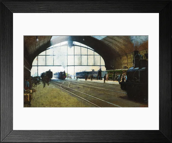 Framed Print : La stazione centrale di Milano nel 1889 (Milan central station in 1889), 1889. Creator: Morbelli, Angelo (1853-1919) Framed Print : La stazione centrale di Milano nel 1889 (Milan central station in 1889), 1889. Creator: Morbelli, Angelo (1853-1919)