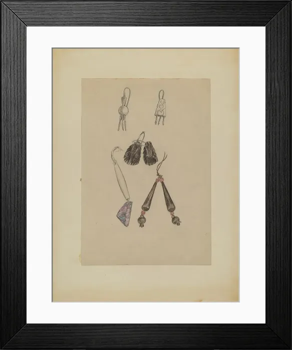 Framed Print : Earrings, 1935 / 1942. Creator: Melita Hofmann Framed Print : Earrings, 1935 / 1942. Creator: Melita Hofmann