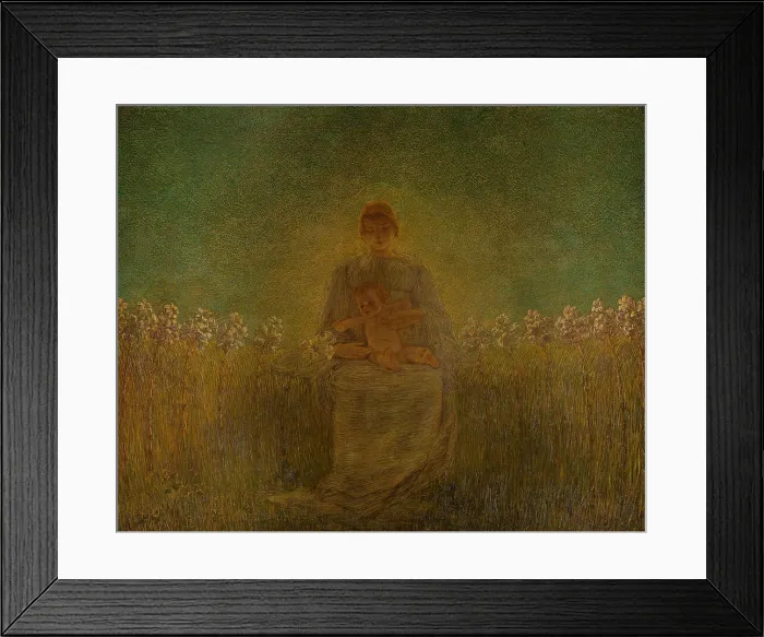 Framed Print : Madonna dei gigli (Madonna of the lilies), 1893-1894. Creator: Previati, Gaetano (1852-1920) Framed Print : Madonna dei gigli (Madonna of the lilies), 1893-1894. Creator: Previati, Gaetano (1852-1920)