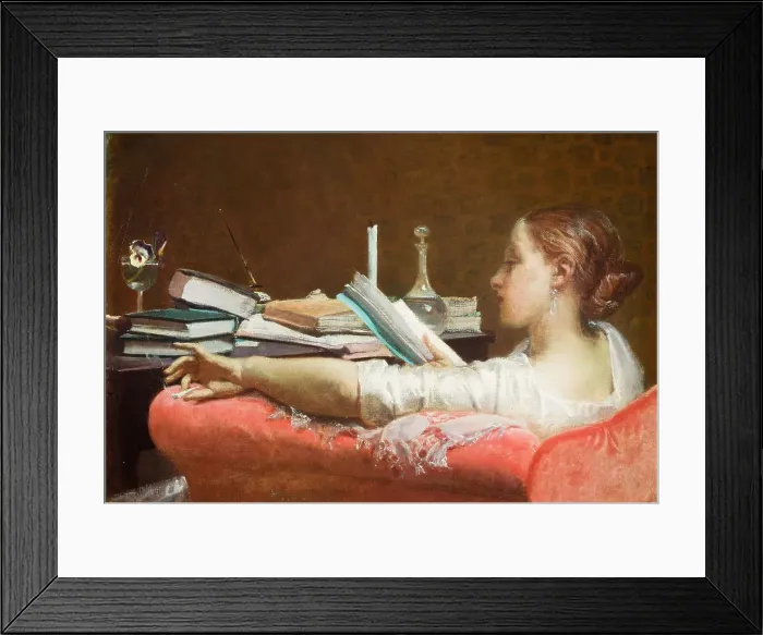 Framed Print : The reader, 1864-1865. Creator: Faruffini, Federico (1831-1869) Framed Print : The reader, 1864-1865. Creator: Faruffini, Federico (1831-1869)