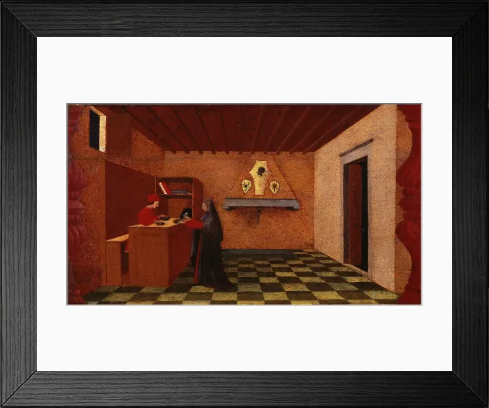 Framed Print : The Miracle of the Desecrated Host (Predella Panel for the church of Corpus Domini in... 1465-1469. Creator: Uccello, Paolo (1397-1475) Framed Print : The Miracle of the Desecrated Host (Predella Panel for the church of Corpus Domini in... 1465-1469. Creator: Uccello, Paolo (1397-1475)
