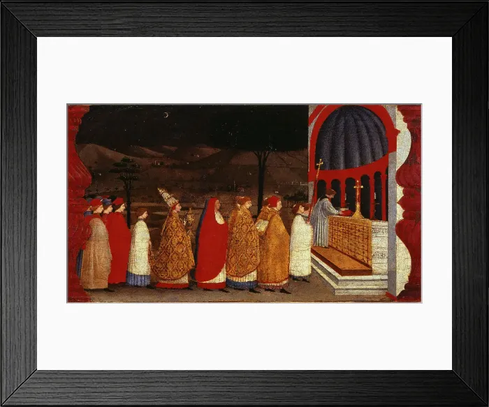 Framed Print : The Miracle of the Desecrated Host (Predella Panel for the church of Corpus Domini in... 1465-1469. Creator: Uccello, Paolo (1397-1475) Framed Print : The Miracle of the Desecrated Host (Predella Panel for the church of Corpus Domini in... 1465-1469. Creator: Uccello, Paolo (1397-1475)