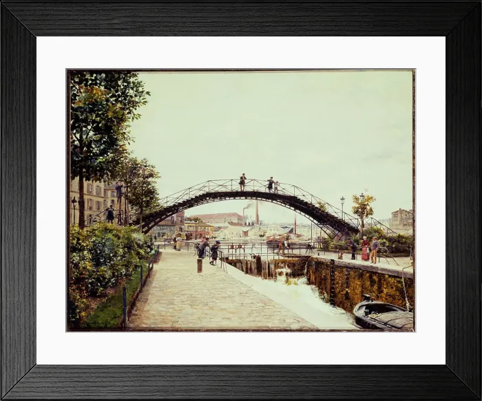 Framed Print : The Saint-Martin canal, c1900. Creator: Marie-Francois Firmin Framed Print : The Saint-Martin canal, c1900. Creator: Marie-Francois Firmin