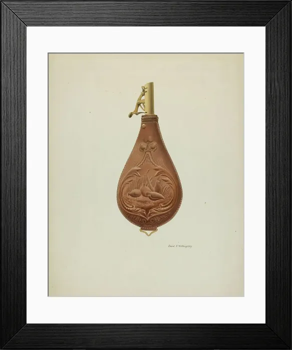 Framed Print : Powder Horn, c. 1937. Creator: David P. Willoughby Framed Print : Powder Horn, c. 1937. Creator: David P. Willoughby