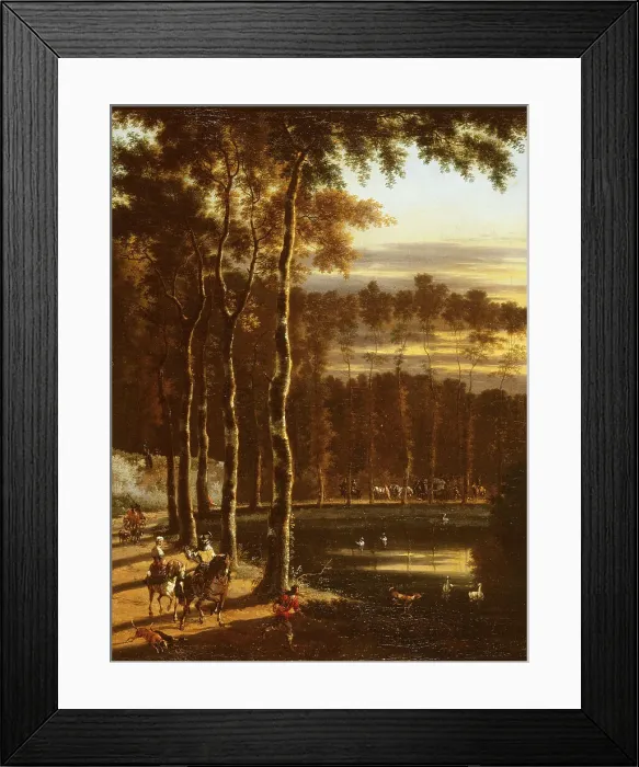 Framed Print : Alley with ash trees, c1670. Creator: Jan Hackaert Framed Print : Alley with ash trees, c1670. Creator: Jan Hackaert