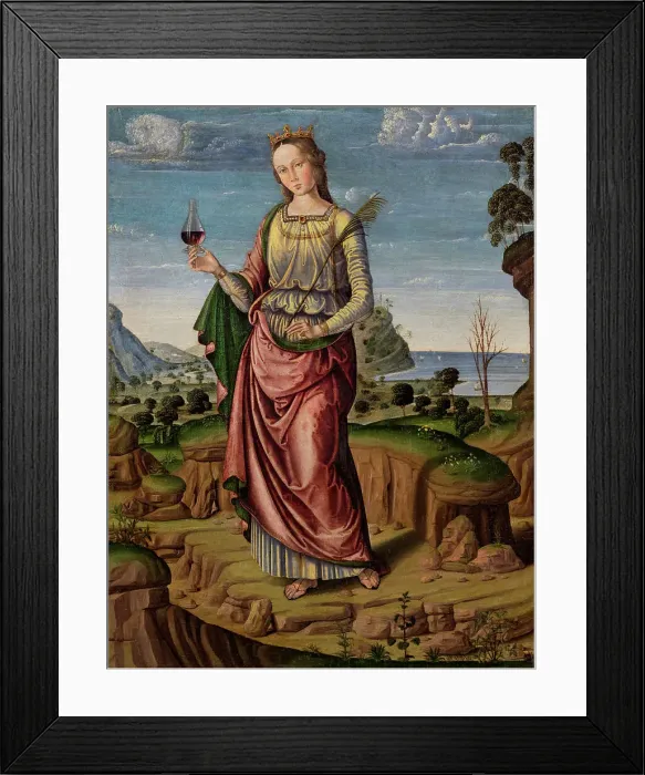 Framed Print : Holy martyr (Saint Ursula?), 1490s. Creator: Santi, Giovanni (ca 1435-1494) Framed Print : Holy martyr (Saint Ursula?), 1490s. Creator: Santi, Giovanni (ca 1435-1494)