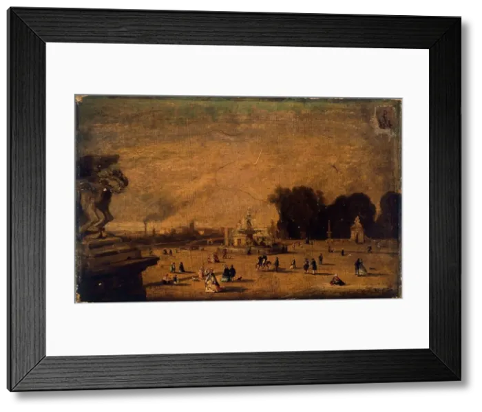 Framed Print : View of Place de la Concorde, current 8th arrondissement, between 1804 and 1858. Creator: Leon-Francois-Antoine Fleury Framed Print : View of Place de la Concorde, current 8th arrondissement, between 1804 and 1858. Creator: Leon-Francois-Antoine Fleury