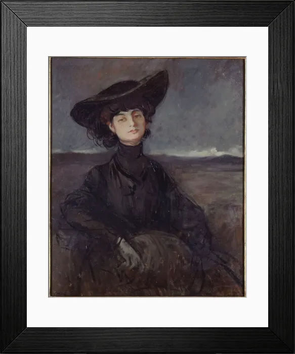 Framed Print : Portrait of Countess Anna de Noailles, born Brancovan (1876-1933), poet, c1905. Creator: Jean Louis Forain Framed Print : Portrait of Countess Anna de Noailles, born Brancovan (1876-1933), poet, c1905. Creator: Jean Louis Forain