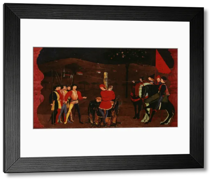 Framed Print : The Miracle of the Desecrated Host (Predella Panel for the church of Corpus Domini in... 1465-1469. Creator: Uccello, Paolo (1397-1475) Framed Print : The Miracle of the Desecrated Host (Predella Panel for the church of Corpus Domini in... 1465-1469. Creator: Uccello, Paolo (1397-1475)