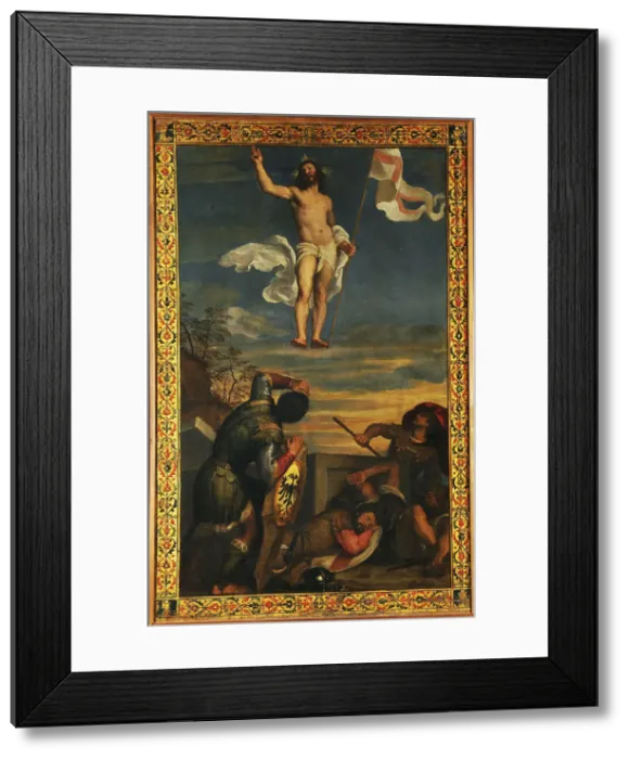 Framed Print : The Resurrection, 1542-1543. Creator: Titian (1488-1576) Framed Print : The Resurrection, 1542-1543. Creator: Titian (1488-1576)