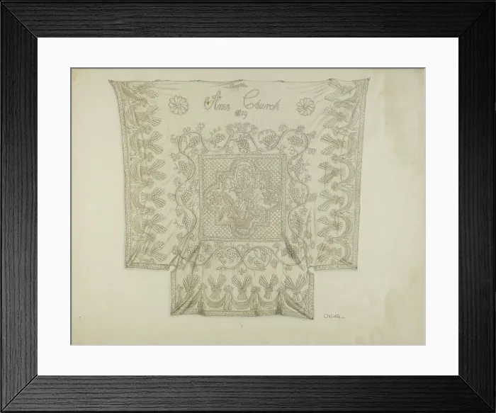 Framed Print : Bedspread, c. 1938. Creator: Charlotte Winter Framed Print : Bedspread, c. 1938. Creator: Charlotte Winter