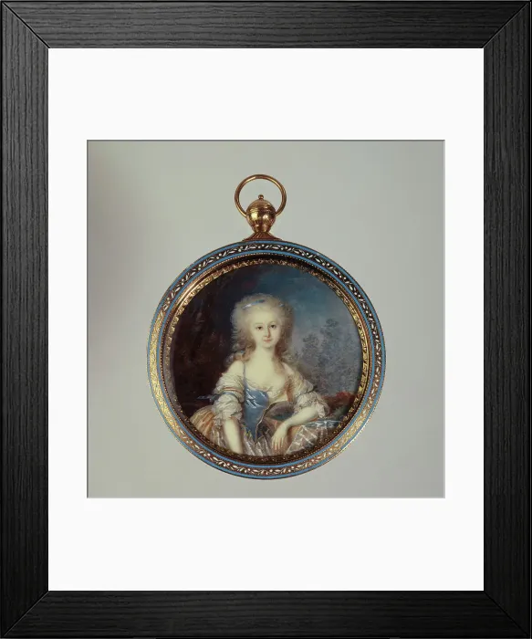 Framed Print : Portrait of a young blonde woman, c1780. Creators: Nicolas Halle, Antoine Vestier Framed Print : Portrait of a young blonde woman, c1780. Creators: Nicolas Halle, Antoine Vestier