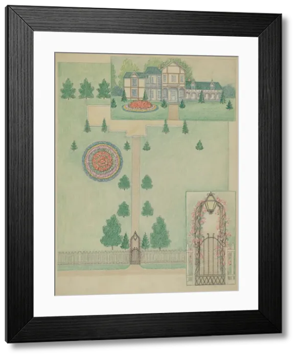 Framed Print : Wood Residence, c. 1936. Creator: Tabea Hosier Framed Print : Wood Residence, c. 1936. Creator: Tabea Hosier