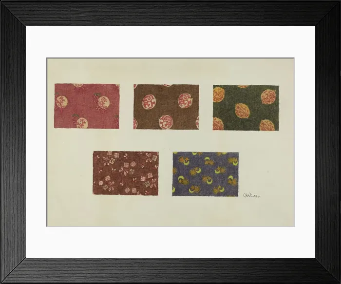 Framed Print : Textile Swatches, c. 1939. Creator: Charlotte Winter Framed Print : Textile Swatches, c. 1939. Creator: Charlotte Winter