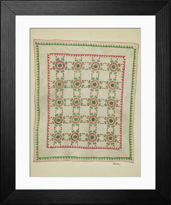 Framed Print : Patchwork Quilt, c. 1936. Creator: Charlotte Winter Framed Print : Patchwork Quilt, c. 1936. Creator: Charlotte Winter