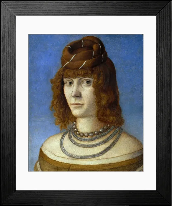 Framed Print : Portrait of a woman, c. 1500. Creator: Carpaccio, Vittore (1460-1526) Framed Print : Portrait of a woman, c. 1500. Creator: Carpaccio, Vittore (1460-1526)