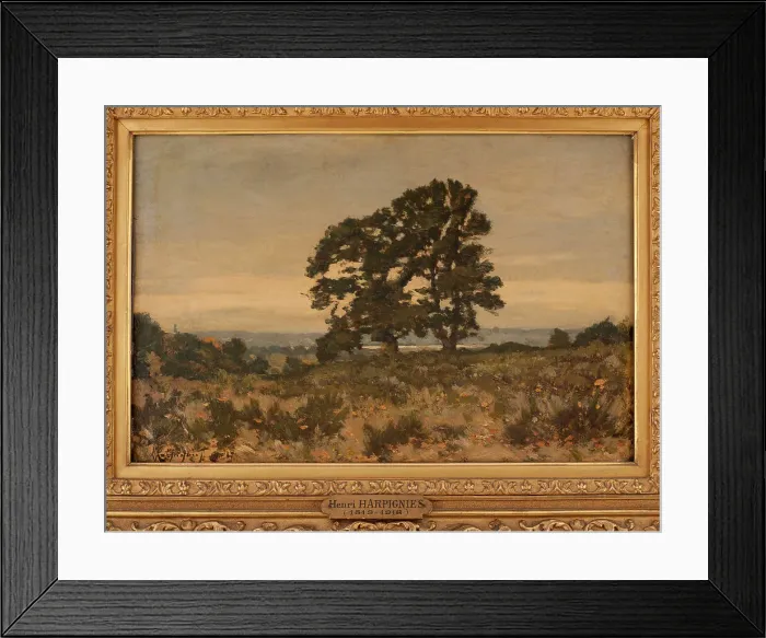 Framed Print : Two trees on the edge of the forest, 1887. Creator: Henri-Joseph Harpignies Framed Print : Two trees on the edge of the forest, 1887. Creator: Henri-Joseph Harpignies