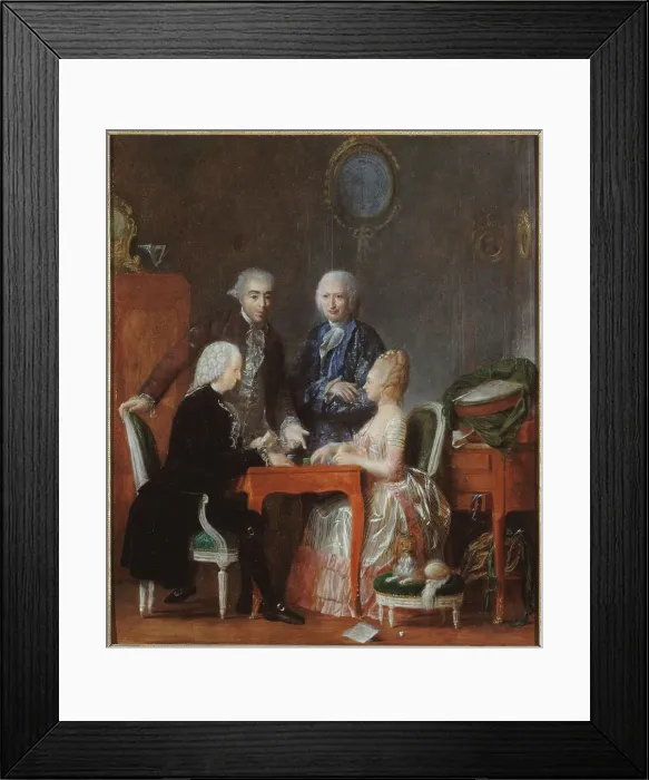 Framed Print : Backgammon game, c1780. Creator: Jean-Franois Garnerey Framed Print : Backgammon game, c1780. Creator: Jean-Franois Garnerey