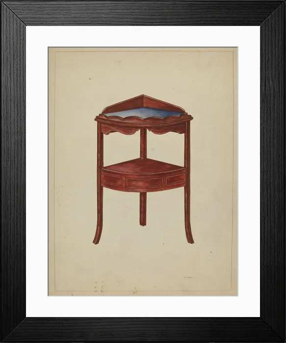 Framed Print : Corner Wash-stand, c. 1936. Creator: Charlotte Winter Framed Print : Corner Wash-stand, c. 1936. Creator: Charlotte Winter