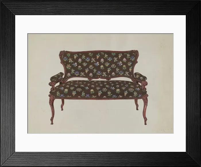 Framed Print : Settee, c. 1936. Creator: Florence Huston Framed Print : Settee, c. 1936. Creator: Florence Huston