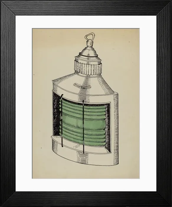 Framed Print : Ship Lantern, c. 1936. Creator: Florence Huston Framed Print : Ship Lantern, c. 1936. Creator: Florence Huston