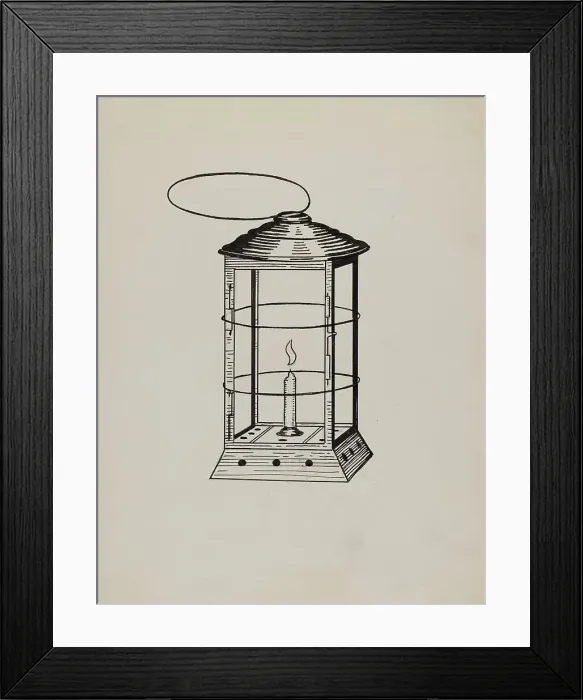 Framed Print : Comstock Miner's Lantern, 1936. Creator: Florence Huston Framed Print : Comstock Miner's Lantern, 1936. Creator: Florence Huston