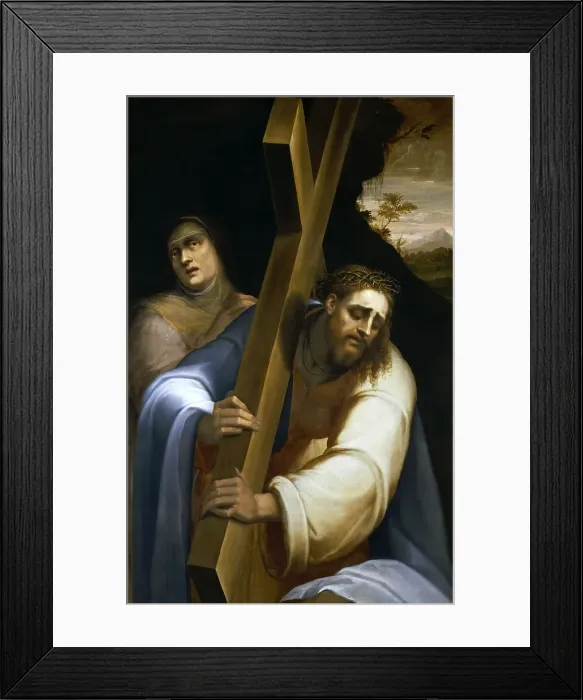 Framed Print : Christ carrying the cross. Creator: Piombo, Sebastiano, del (1485-1547) Framed Print : Christ carrying the cross. Creator: Piombo, Sebastiano, del (1485-1547)