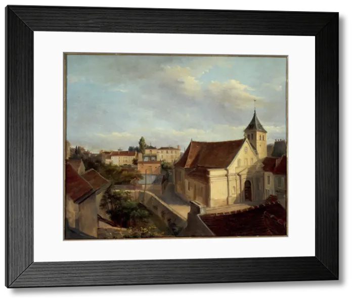 Framed Print : The old Church of Belleville, 1852. Creator: Victor Rene Garson Framed Print : The old Church of Belleville, 1852. Creator: Victor Rene Garson