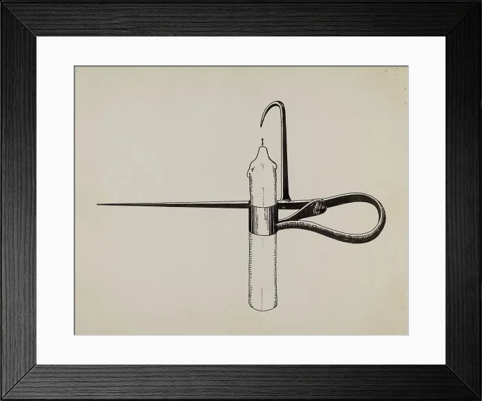 Framed Print : Miner's Candlestick, c. 1936. Creator: Florence Huston Framed Print : Miner's Candlestick, c. 1936. Creator: Florence Huston