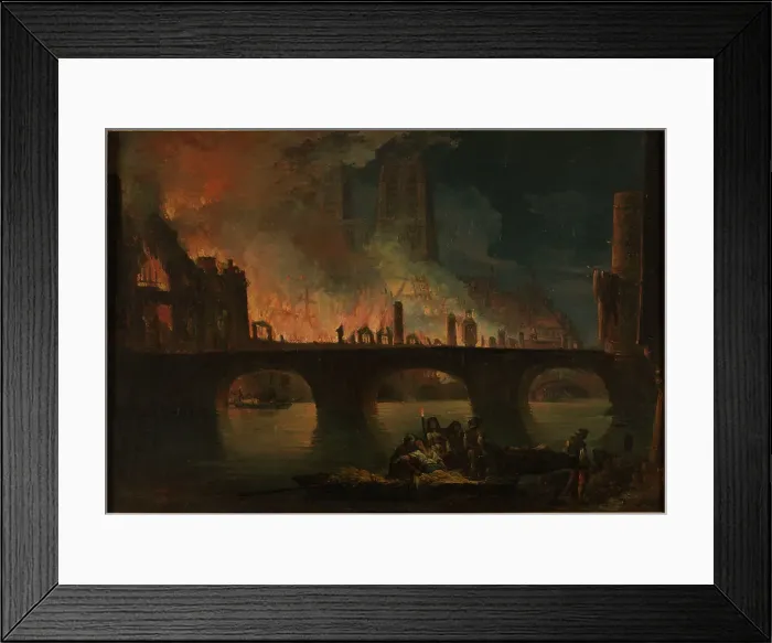 Framed Print : The fire at Hotel Dieu, in 1772, c1772. Creator: Jean Baptiste Francois Genillion Framed Print : The fire at Hotel Dieu, in 1772, c1772. Creator: Jean Baptiste Francois Genillion